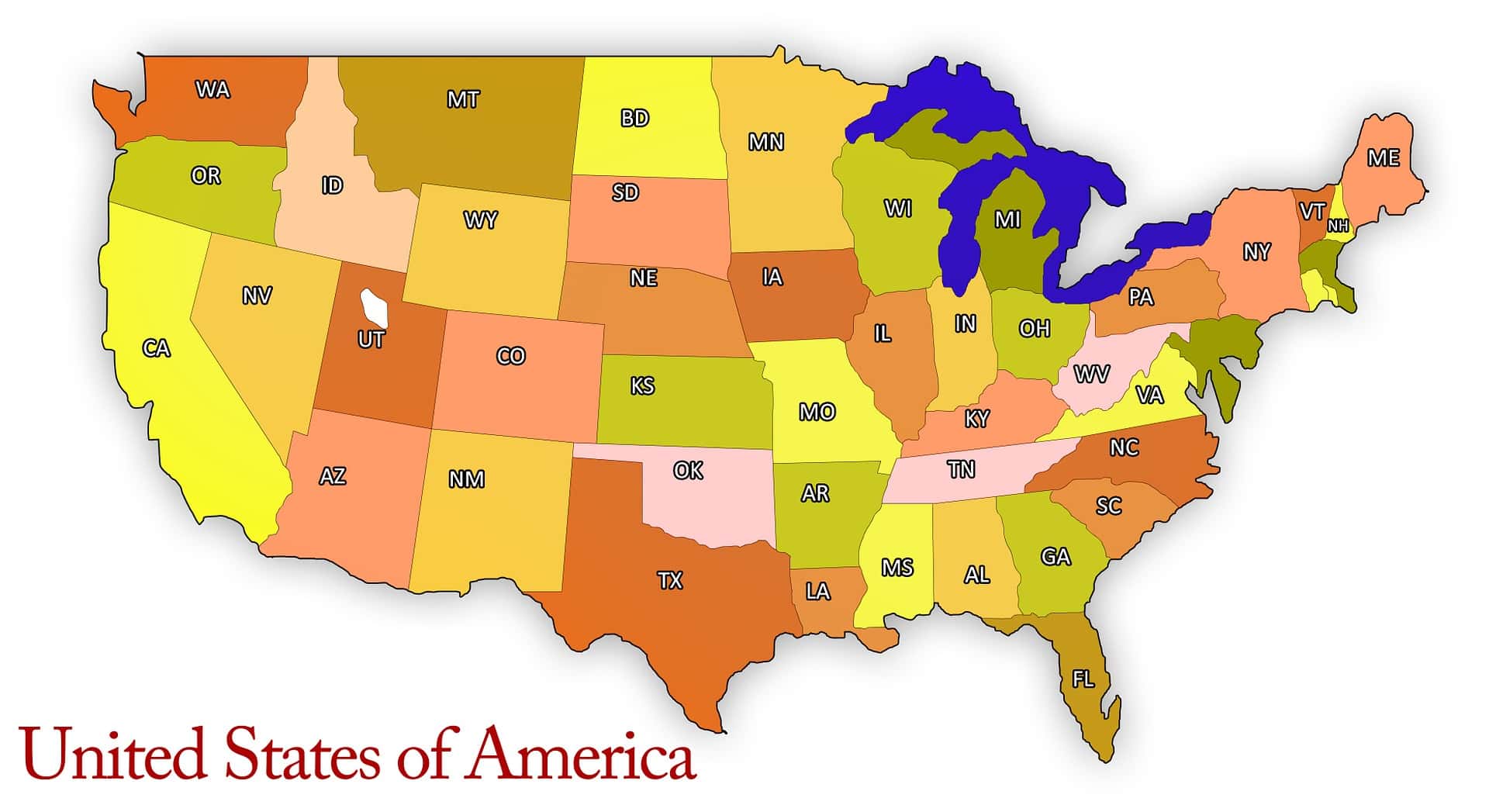 US Six Color Map