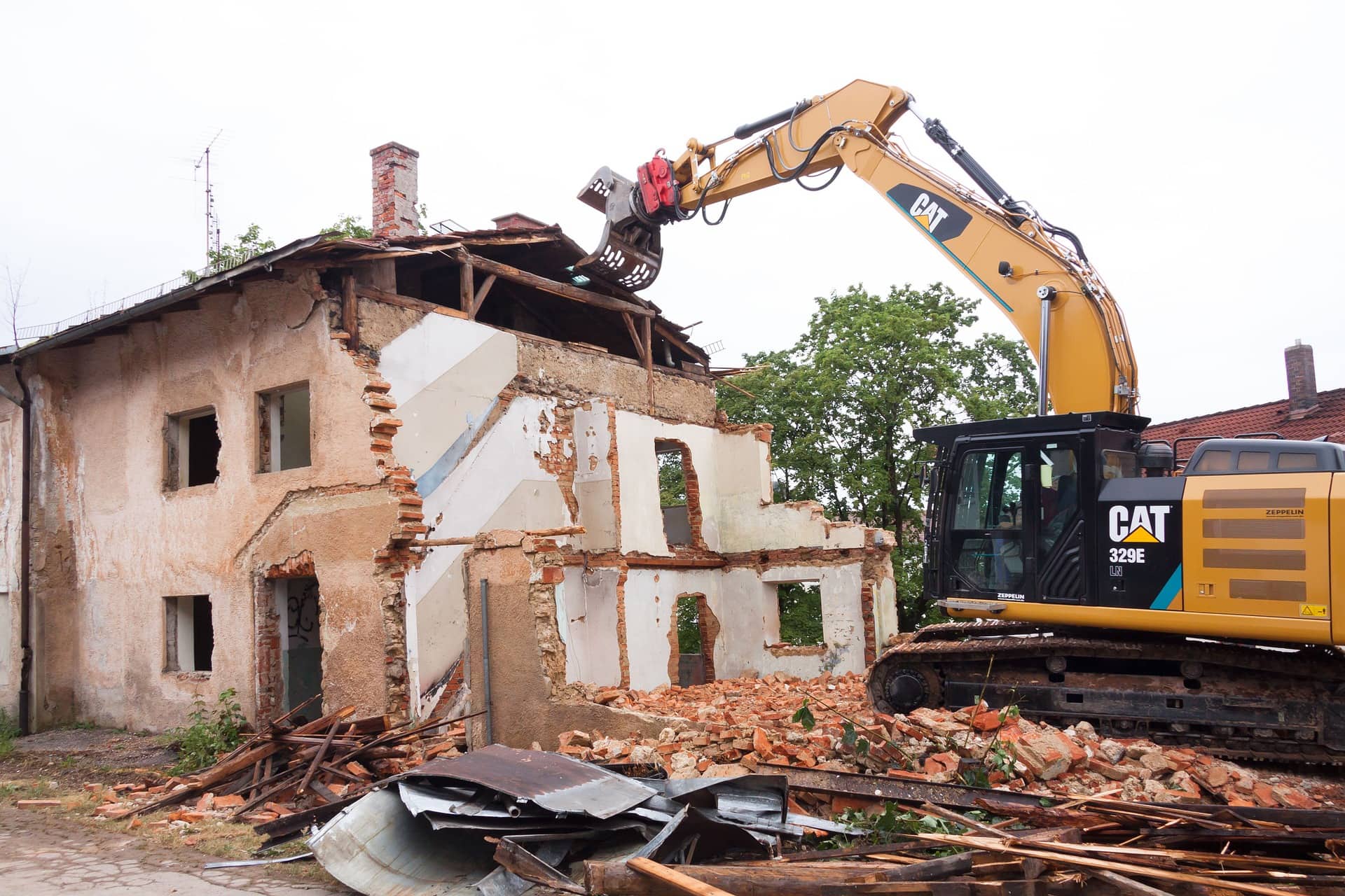 A house demolition