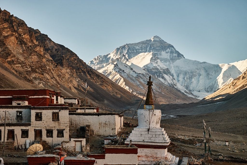 Rongbuk Monastery and Mt Everest