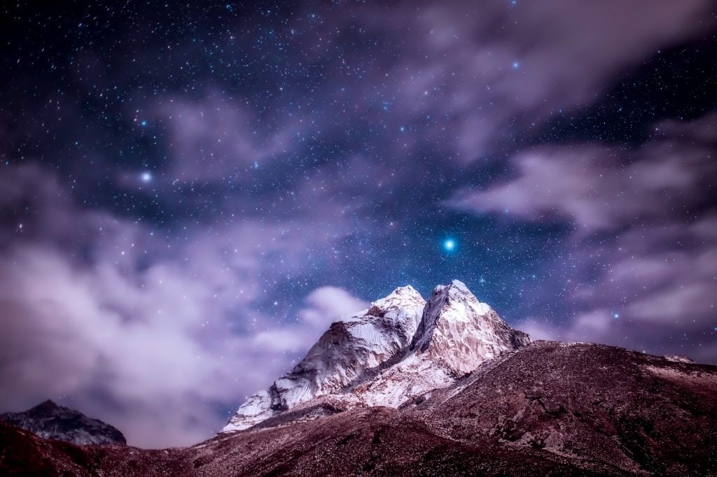 Starry night in Himalayas